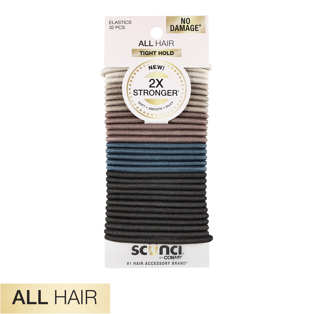 All Hair Black Multi 2X Stronger Hair Ties 32pk - No Damage®